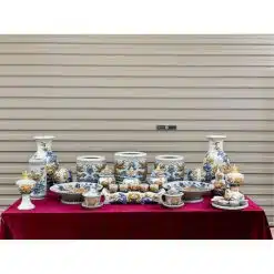 Bộ đồ thờ men rạn đắp nổi số 01