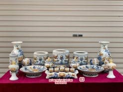 Bộ đồ thờ men rạn đắp nổi số 03