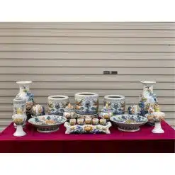 Bộ đồ thờ men rạn đắp nổi số 03