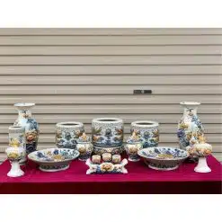 Bộ đồ thờ men rạn đắp nổi số 04