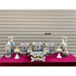 Bộ đồ thờ men rạn đắp nổi số 05 Bát Tràng