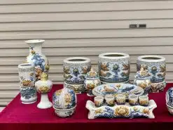 Bộ đồ thờ men rạn đắp nổi số 06 Bát Tràng