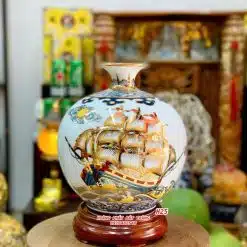 Bình tài lộc thuận buồm xuôi gió vẽ vàng H25
