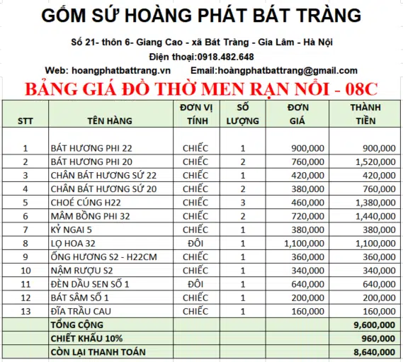 BDT men rạn đắp nổi 08C
