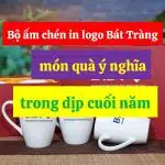 Bộ ấm chén in logo Bát Tràng món quà ý nghĩa trong dịp cuối năm