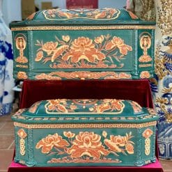 Quách tiểu sành sen bát giác xanh lục bảo mái Vòm QTSA88