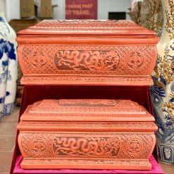 Quách tiểu sành ngũ phúc kim tiền nâu 2 màu cỡ Đại QTSA92