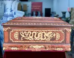 Quách tiểu sành Rồng chân quỳ 3 màu cỡ Đại QTSA95