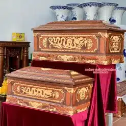 Quách tiểu sành Rồng chân quỳ 3 màu cỡ Đại QTSA95