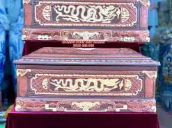 Quách tiểu sành Rồng chân quỳ 3 màu cỡ Đại QTSA95