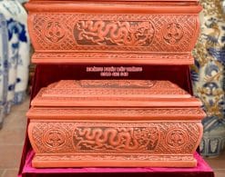 Quách tiểu sành ngũ phúc kim tiền nâu 2 màu cỡ Đại QTSA92