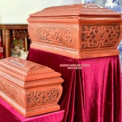 Quách tiểu sành ngũ phúc kim tiền nâu 2 màu cỡ Đại QTSA92