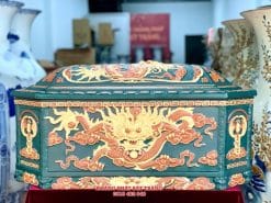 Quách tiểu sành Rồng bát giác xanh lục bảo cỡ Đại