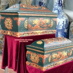 Quách tiểu sành rồng phình xanh lục bảo cỡ Đại QTSA87