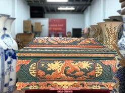 Quách tiểu sành rồng phình xanh lục bảo cỡ Đại QTSA87