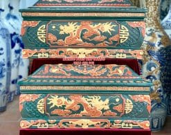 Quách tiểu sành rồng phình xanh lục bảo cỡ Đại QTSA87