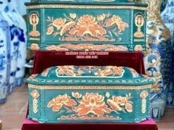 Quách tiểu sành sen bát giác xanh lục bảo mái Vòm QTSA88