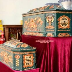 Quách tiểu sành sen bát giác xanh lục bảo mái Vòm QTSA88