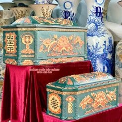 Quách tiểu sành sen bát giác xanh lục bảo mái Vòm QTSA88