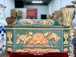 Quách tiểu sành sen bát giác xanh lục bảo mái Vòm QTSA88