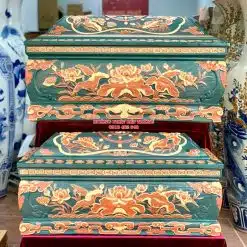 Quách tiểu sành sen phình tỉa nét xanh lục bảo cỡ Đại QTSA90