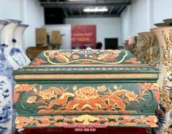 Quách tiểu sành sen phình tỉa nét xanh lục bảo cỡ Đại QTSA90