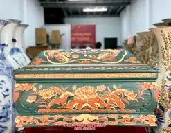 Quách tiểu sành sen phình tỉa nét xanh lục bảo cỡ Đại QTSA90