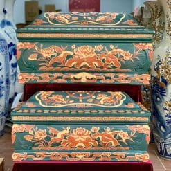 Quách tiểu sành sen phình tỉa nét xanh lục bảo cỡ Đại