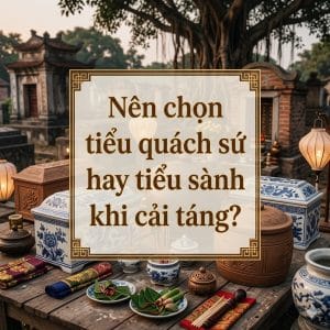 Nên chọn tiểu quách sứ hay tiểu sành khi cải táng?