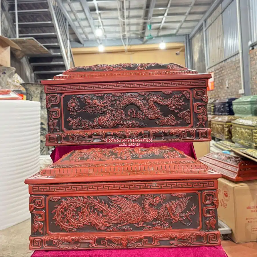 Quách tiểu sành Song Linh cỡ Đại mái Vòm QTSA101