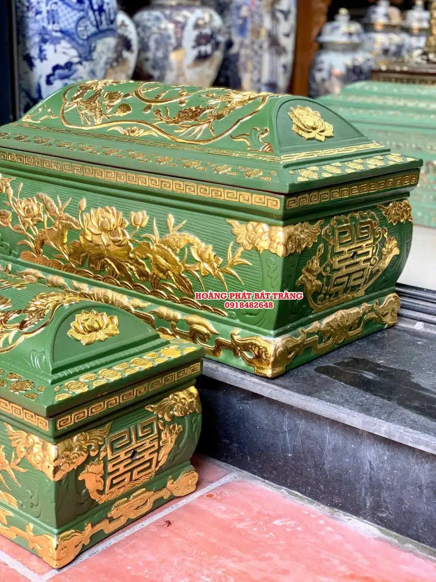 Quách tiểu sành sen phình xanh bộ đội dát vàng