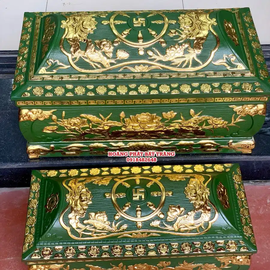 Quách tiểu sành sen phình xanh bộ đội dát vàng