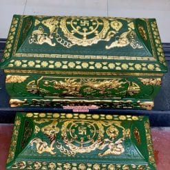 Quách tiểu sành rồng phình xanh bộ đội dát vàng QTSA99