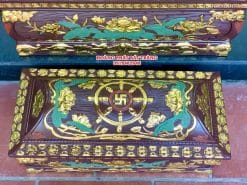 Quách tiểu sành sen phình lá xanh dát vàng cỡ Đại QTSA101