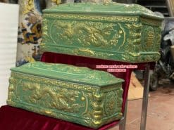 Quách tiểu sứ Rồng xanh ngọc vẽ nhũ QTSU457