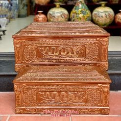 Quách tiểu sứ rồng hoàng thổ vẽ vàng cỡ Đại