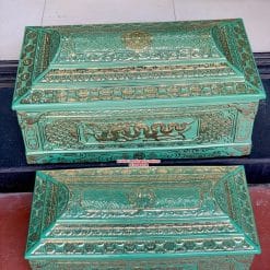 Quách tiểu sứ xanh ngọc vẽ vàng mái Vòm cỡ Đại