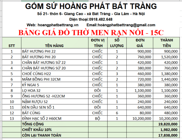 BDT men rạn đắp nổi-15C