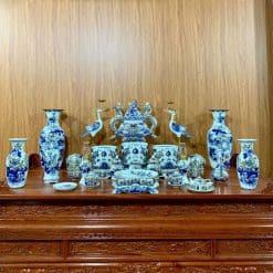 Alternative view of BỘ ĐỒ THỜ MEN LAM VẼ VÀNG BÁT TRÀNG 05C