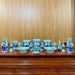 Alternative view of BỘ ĐỒ THỜ MEN LAM VẼ VÀNG BÁT TRÀNG 9B