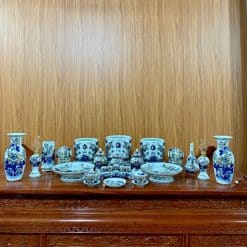 Alternative view of BỘ ĐỒ THỜ MEN LAM VẼ VÀNG BÁT TRÀNG 11A