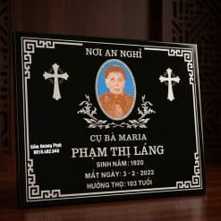 Bia mộ gốm sứ Bát Tràng dành cho người công giáo