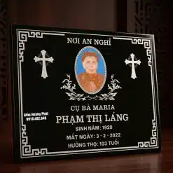 Bia mộ gốm sứ Bát Tràng dành cho người công giáo