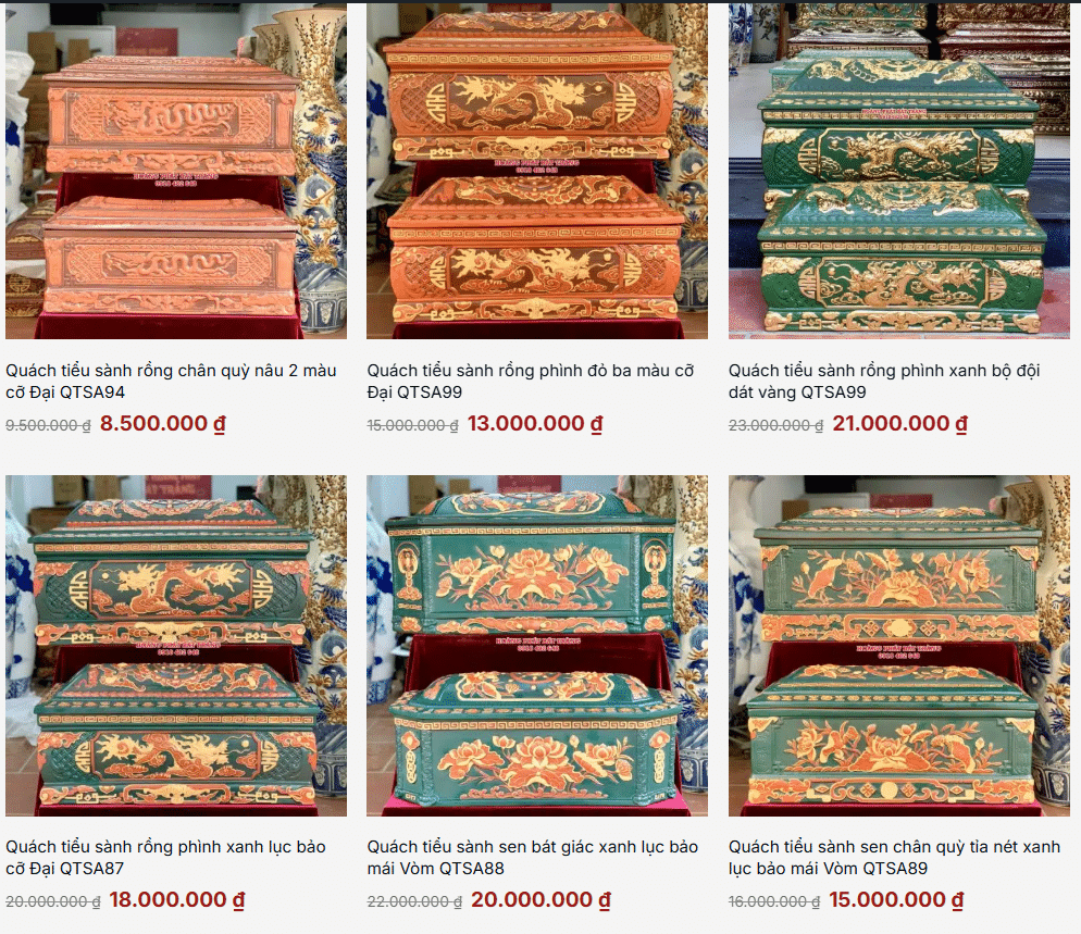 Giá quách tiểu sành sứ Bát Tràng