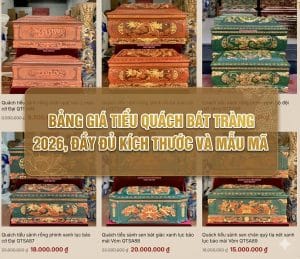Bảng giá tiểu Quách Bát Tràng 2026, Đầy đủ kích thước và mẫu mã