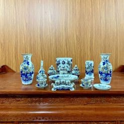 Alternative view of BỘ ĐỒ THỜ MEN LAM VẼ VÀNG BAN THẦN TÀI BTTT02