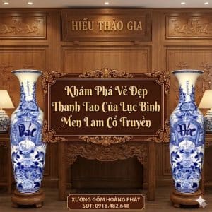 Khám Phá Vẻ Đẹp Thanh Tao Của Lục Bình Men Lam Bát Tràng