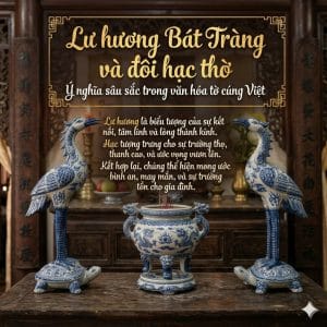 Lư hương Bát Tràng và đôi hạc thờ, Ý nghĩa sâu sắc trong văn hóa thờ cúng Việt
