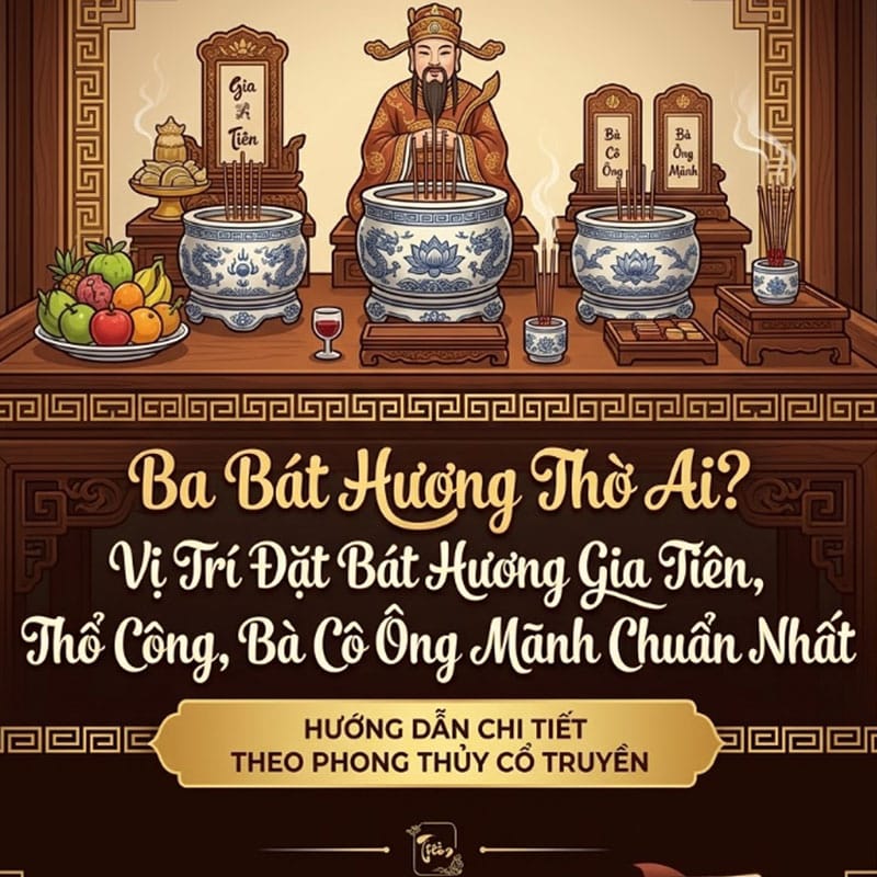 Ba Bát Hương Thờ Ai? Vị Trí Đặt Bát Hương Gia Tiên, Thổ Công, Bà Cô Ông Mãnh Chuẩn Nhất