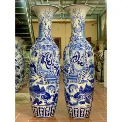 Lục bình sứ Phúc Đức cuốn thư nổi cao cấp